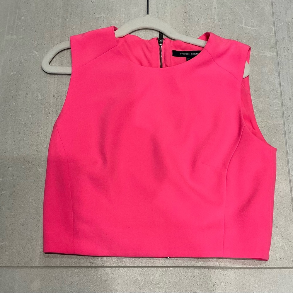 French connection hot pink crop top